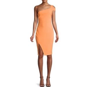 Orange one shoulder LIKELY dress size 2